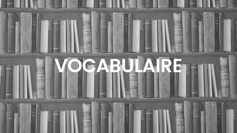 Read more about the article Vocabulaire premier partie